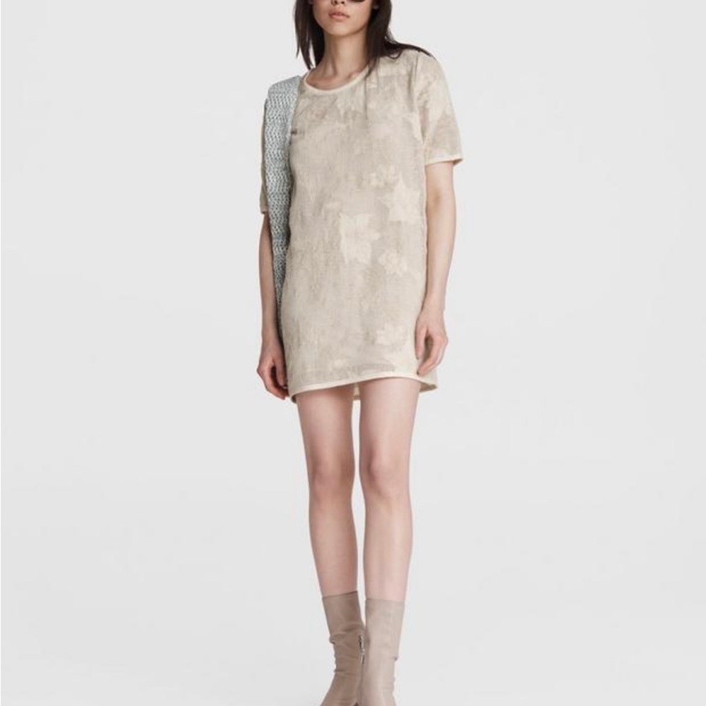 Rag & Bone Alexa Mesh Midi Cotton Dress, medium, M, dove white